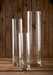 3 x cylinder vases