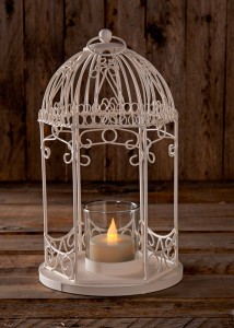 small birdcage with tea light